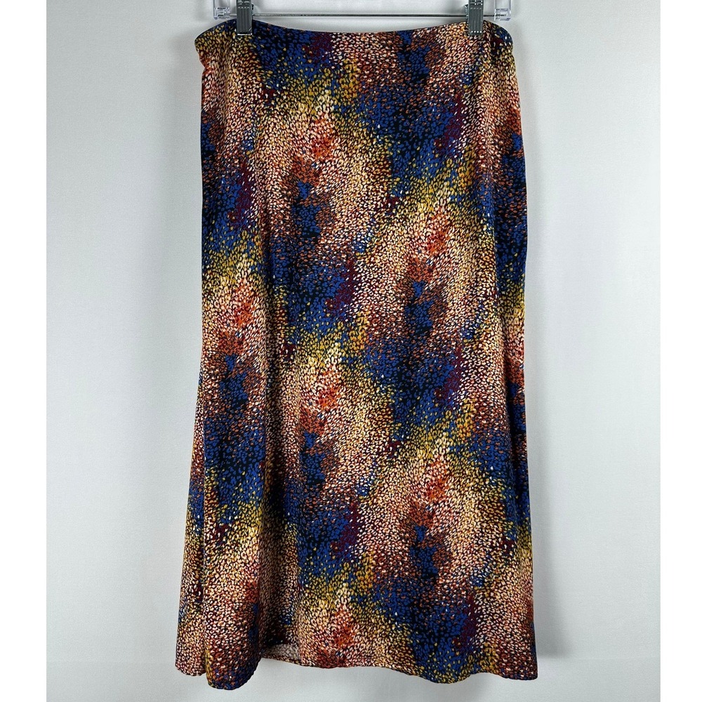 Time and Tru Midi Skirt Womens Large L 12-14 Multi Color Abstract Boho Casual